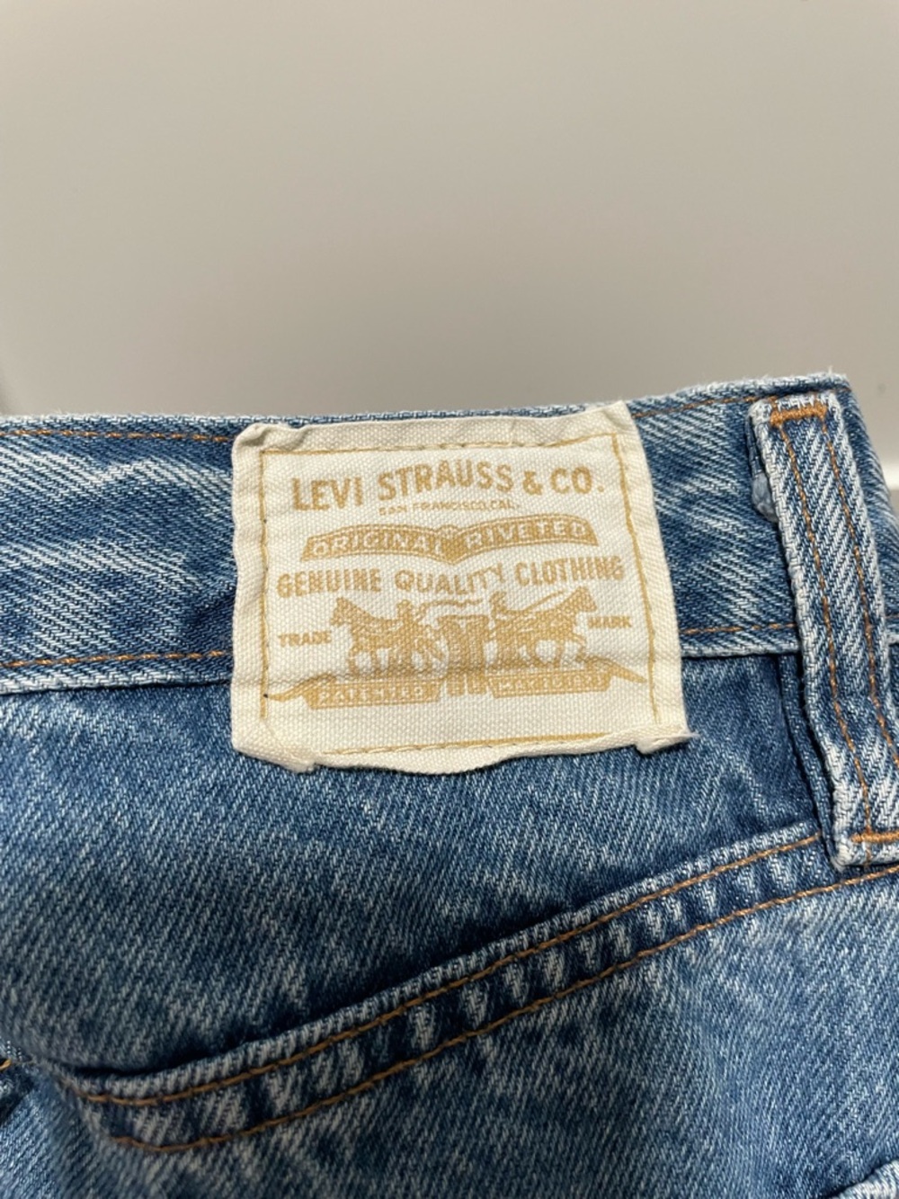Levi’s Premium XL Baggy Straight Jeans Low Fi Prep Medium Wash - Picture 6 of 7
